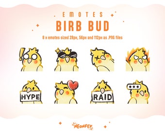 VOGEL EMOTES PAKET | Twitch & Discord Emotes | Niedliches Birb Emote | Kawaii Sub Emojis