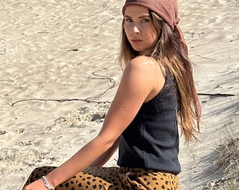 Knit Linen Bandana Scarf: Vintage Style Head Accessory