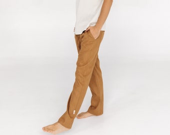 Men's Linen Jogger Pants: Vintage Summer Trousers with Drawstring
