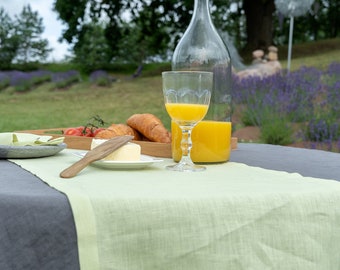 Simple Linen Wedding Table Runner, Softened Organic Linen Table Runner, Rustic Wedding Table Decoration