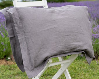 Set of Linen Pillowcases, Soft Stone Washed Sham Pillow Case, Organic Flax Standart Pillow Cases, Custom Sizes Cushion Case