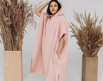 Vêtements de plage pour femmes, poncho de loisirs surdimensionné, poncho de surf pour femme avec capuche