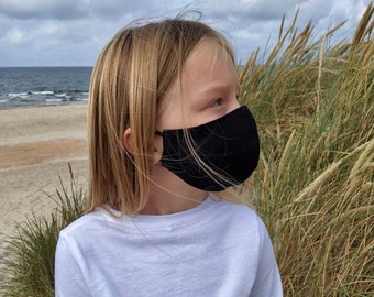 Pack of 3 Kids Face Protection Cloth Masks, Maske Mundschutz Leinen, Masque de protection, 100% Linen Children Face Masks