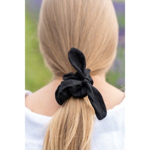 2in1 Hair Scrunchies, Ponytail Scrunchies, &#39;80s Hair Fashion Accessory, Vintage Linen Scrunchy, Girls Gift Idea, Natural fabric hair tie up