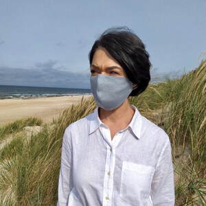 2 Reusable Linen Masks, Protective Skin Friendly Face Cover, Natural Linen Washable Linen Cloth Masks