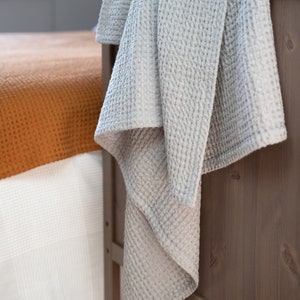 Softend Baby Towel, Organic Rustic Towels, Set of Family Bath Towels, Waffle Linen Big Towels Various Colours image 7