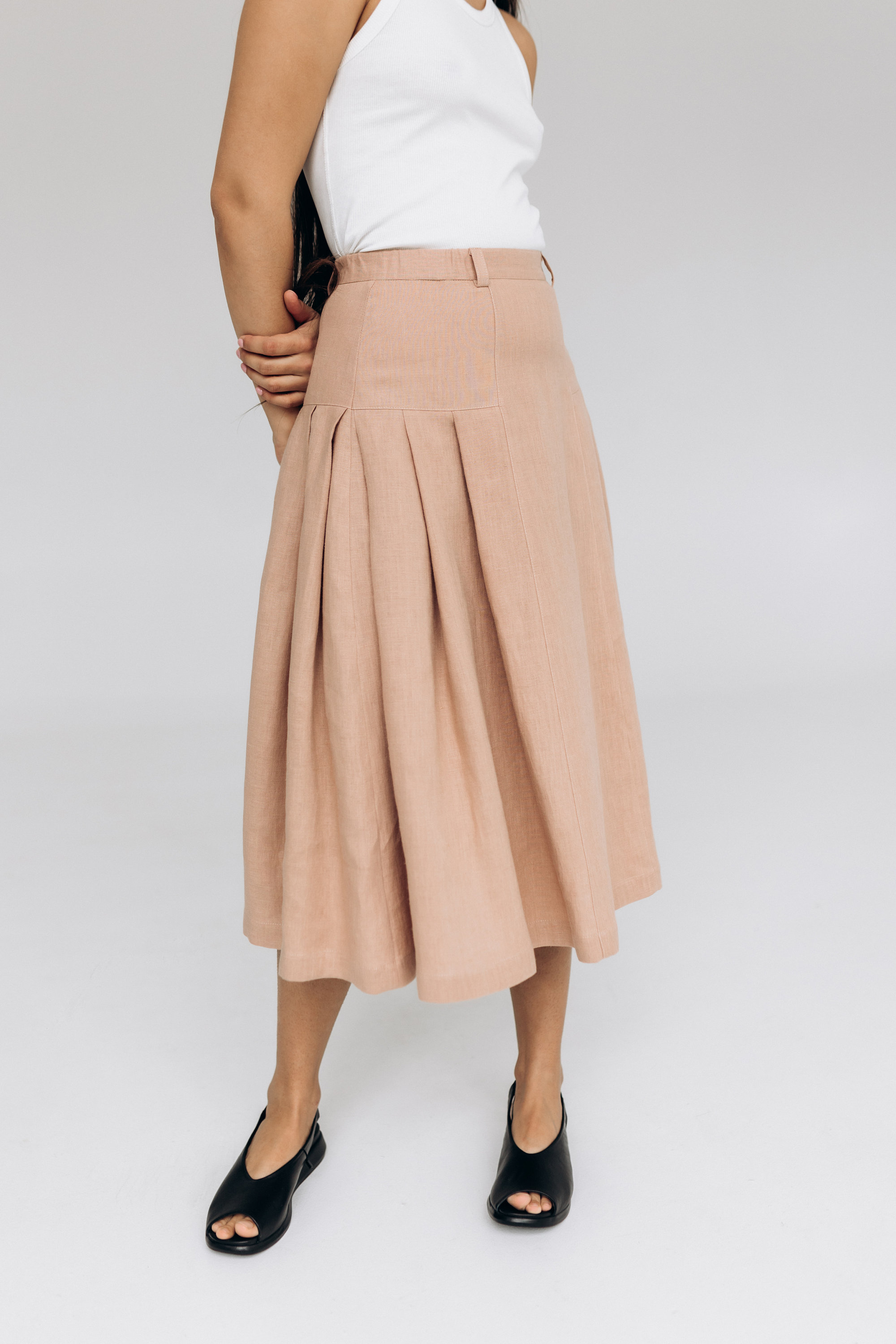 Long Pleated Linen Skirt: Retro 40s Style, High Waist - Etsy Canada