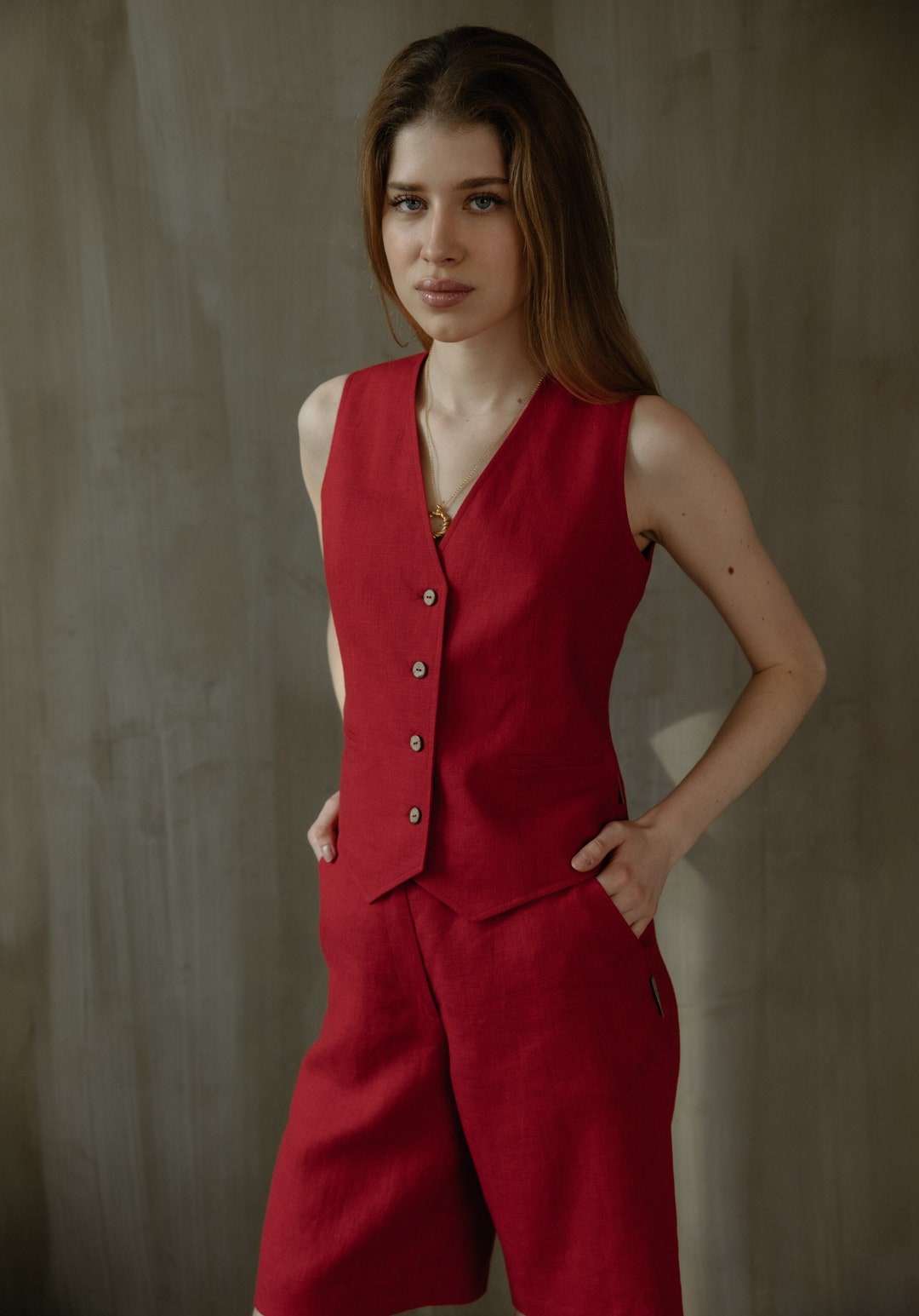 Casual Monopetto Gilet Crop Top Donna Elegante O-collo - Foto 7