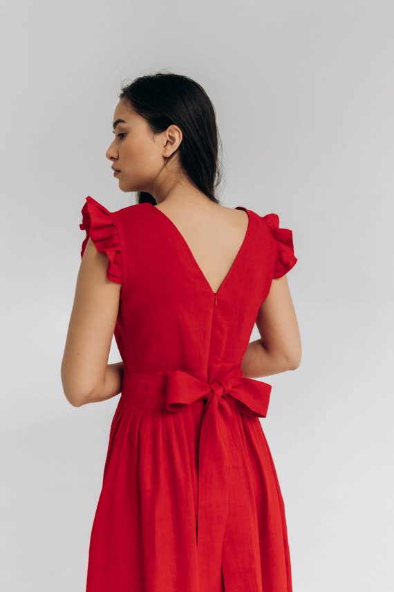 open lace back dress Get Ready Red Ruffled Mini Dress  Shop the Mint