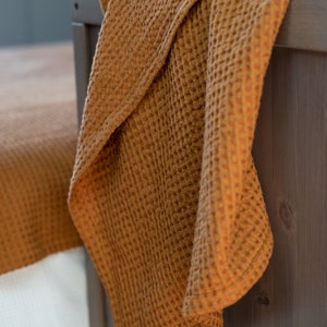 Softend Baby Towel, Organic Rustic Towels, Set of Family Bath Towels, Waffle Linen Big Towels Various Colours terracotta