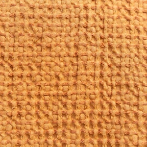 Waffle pattern linen throw, Minimalist linen blanket in terracotta, Various colours handmade king, queen, twin blankets image 8