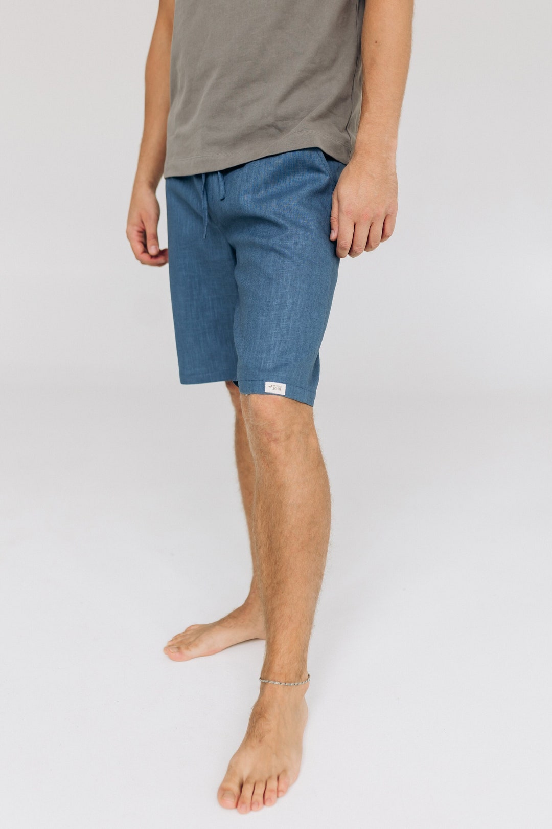Men's Linen Short - Midnight Blue