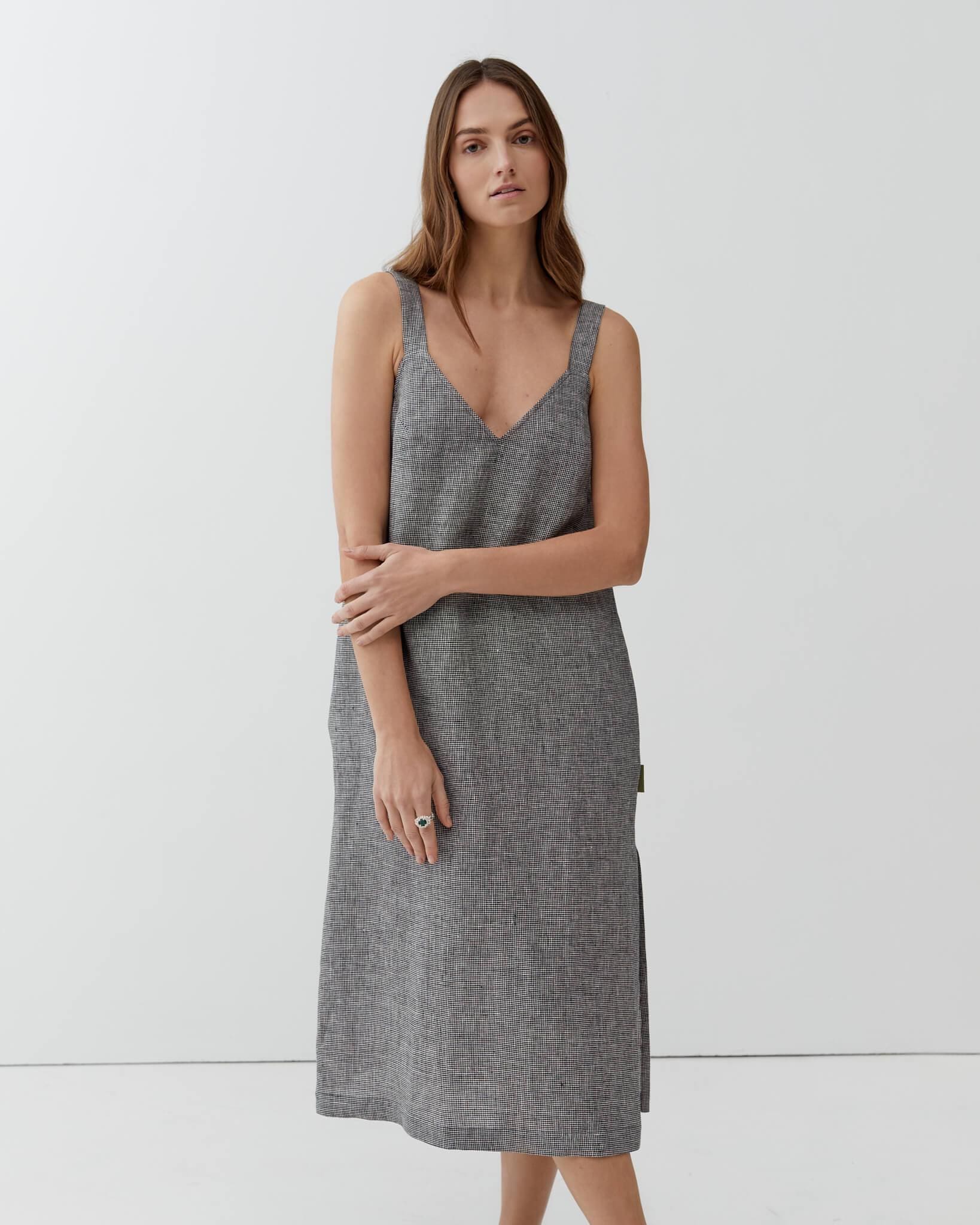 linen tie shoulder mini dress Threadbare Women's White Tie Strap Linen Blend Mini Shift Dress main image 0