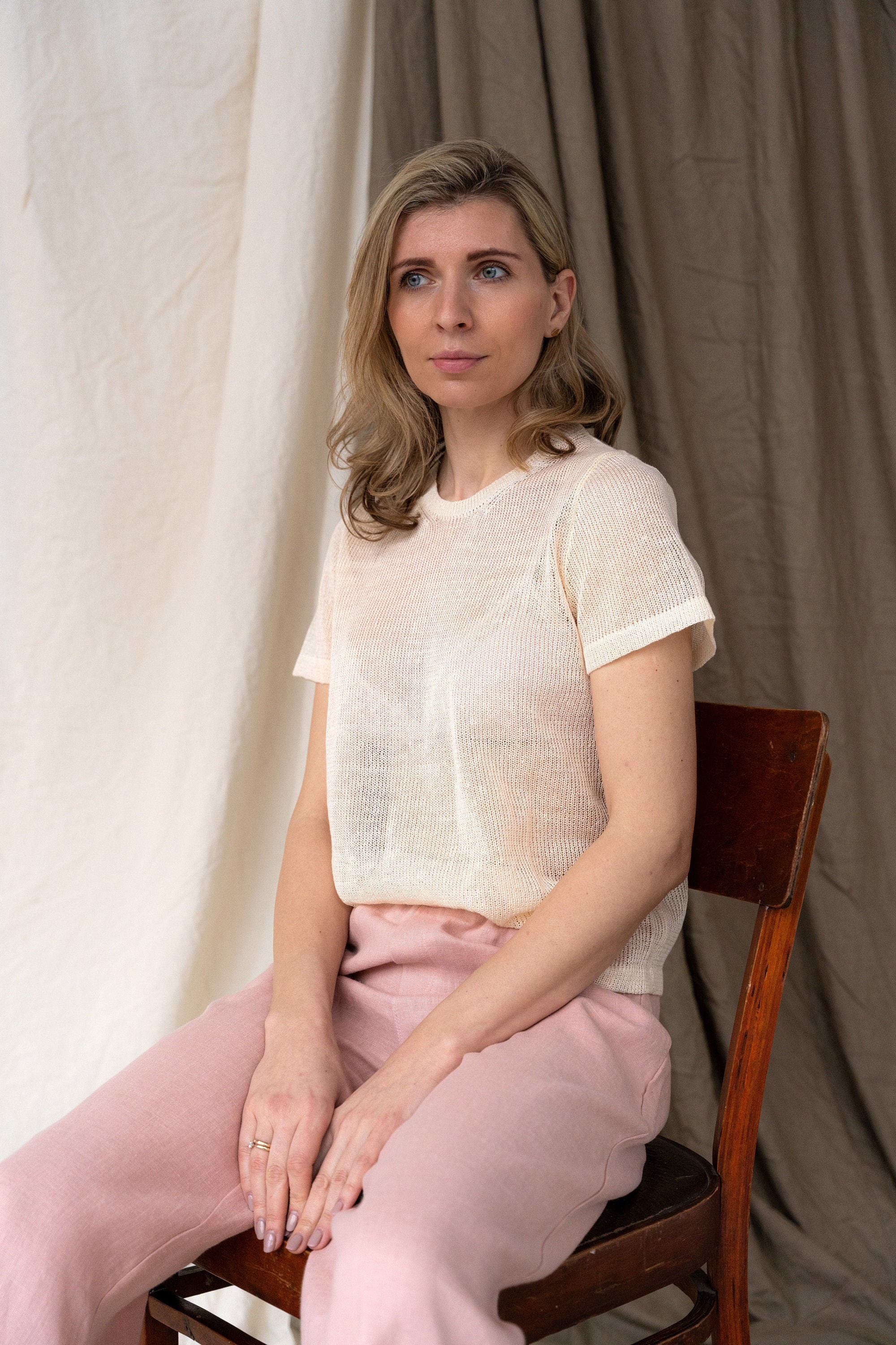 Cream Knit Linen Top Knitted Linen Blouse Women Natural - Etsy Canada