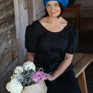 Béret français classique, bonnet ample en tricot, accessoire de tête estival pour femme, chapeau en fils bio, béret en lin PARIS image 3