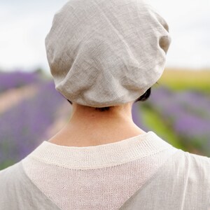 Français bérets pour femme, Bonnet de cuisine en lin, Béret de classe taille unique, Casquette de chef cuisinier, Casquette de cuisine vintage image 6