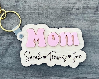 Personalized Mom Keychain | Mother’s Day Gift | Gift For Mom | Gift For Grandma | Mom Purse Charm | Mom Gift | Grandmother Gift For Birthday