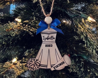 Personalized Cheer Ornament | Stocking Stuffer For Daughter | Gift For Cheerleader | Custom Cheerleading Ornament | Student Gift