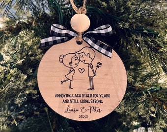 Personalized Ornament For Couples | Annoying Each Other For Years And Still Going Strong | Funny Gift For Spouse | Stocking Stuffer