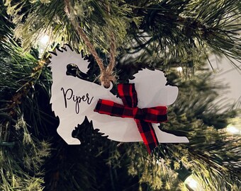 Personalized Maltese Dog Ornament | White Dog Christmas Decor | Gift For Dog Lovers | Christmas Tree Decor | Dog Mom | Stocking Stuffer