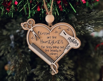 Personalized Hairstylist Ornament | Gift For Hairdresser | Stocking Stuffer | Hairstylist Gift Tag | Salon Ornament | Gift For Friend