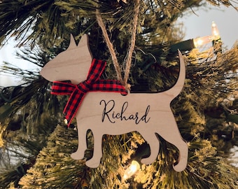 Personalized Bull Terrier Dog Ornament | Dog Christmas Decorations | Gift For Dog Lovers | Dog Christmas Tree Decor | Dog Stocking Stuffer