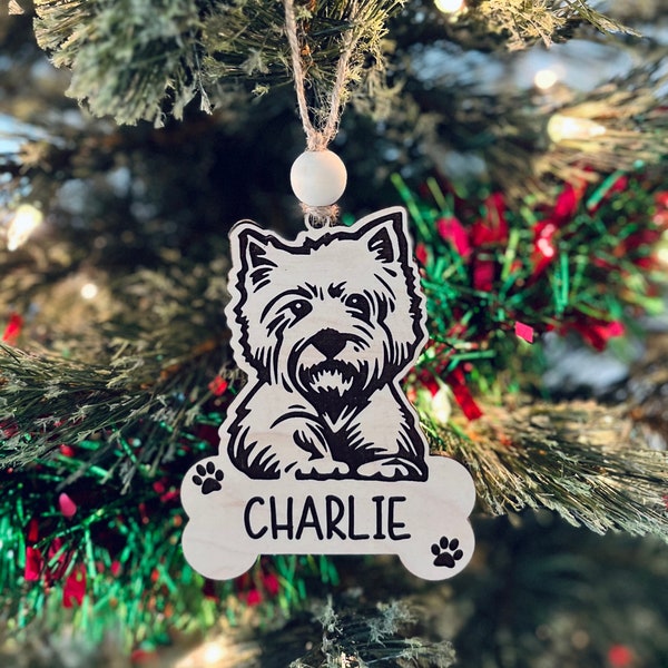 Personalized Westie Ornament | West Highland White Terrier | Cairn Terrier | Dog Lover Gift | Stocking Stuffer | Fur Baby | Gift For Friend