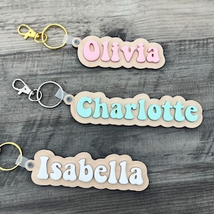 Personalized Name Keychain | Acrylic Keychain | Cute Gift For Friend | Birthday Party Favors | Backpack Name Tag | Girly Gift | Custom Charm