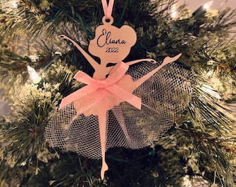 Personalized Ballerina Ornament | Nutcracker Gift | Wooden Ballerina | Gifts For Dancers | Stocking Stuffer | Christmas Tree Decor