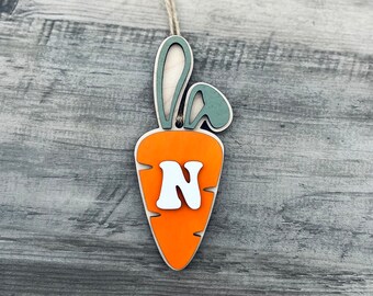 Carrot Easter Basket Tag | Personalized Easter Gift | Initial Easter Tag | Monogram Tag | Easter Basket Gift | Spring Gift Tag | Egg Hunt