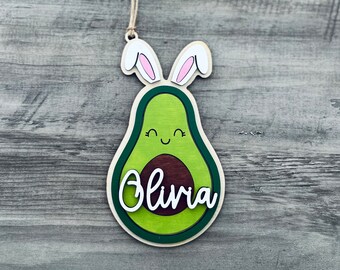 Avocado Easter Basket Tag | Personalized Easter Gift Tag | Funny Avocado Gift | Easter Decor | Avocado Decor | Gifts Under 20