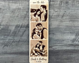 Photo Strip Save The Date Magnet | Unique Wedding Save The Dates | Engraved Save the Date | Wooden Invitations | Save The Date With Picture