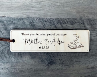 Personalized Wedding Favor Bookmark | Thank You For Being Part Of Our Story | Custom Wedding Decor | Useful Party Favor | Full Size Bookmark