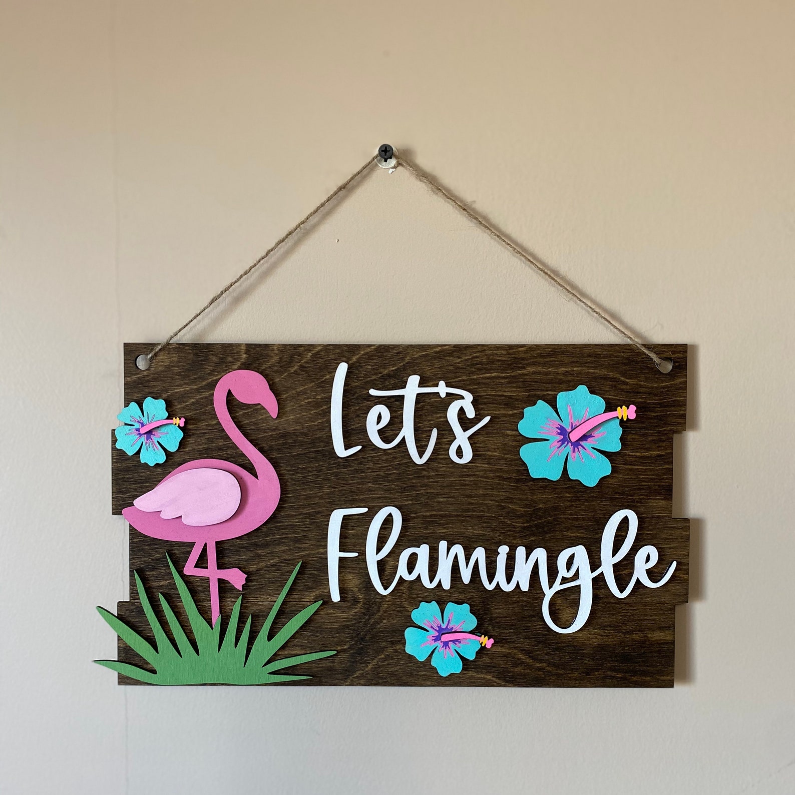 Wooden Lets Flamingle Indoor/outdoor Sign Flamingo Wall Art | Etsy