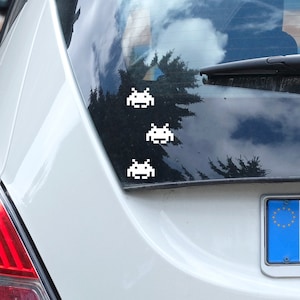 Set de calcomanías de vinilo de Space Invaders, pegatinas retro arcade (3 piezas)