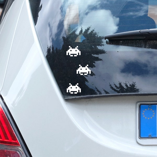 Set of Space Invaders Sticker, 3 pieces Space Invaders Decal, Invader Icon, Space Invade Sticker - Space Invader Game Sticker