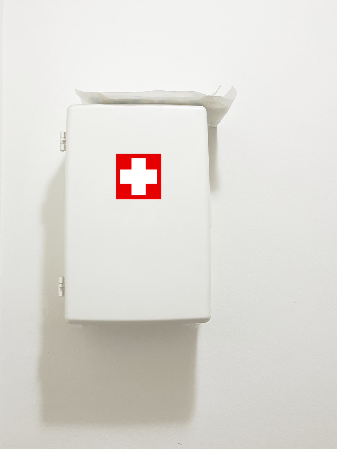 First Aid Box Sticker, White Cross Decal Sticker, Medicine Box Sticker