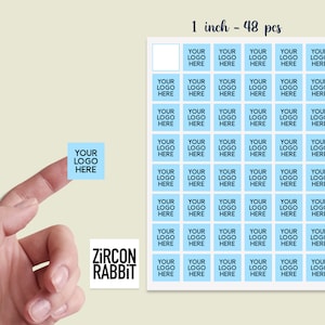 1 inch square labels, Personalized Label Stickers, Small Business sticker logo, Wedding logo stickers, product logo stickers