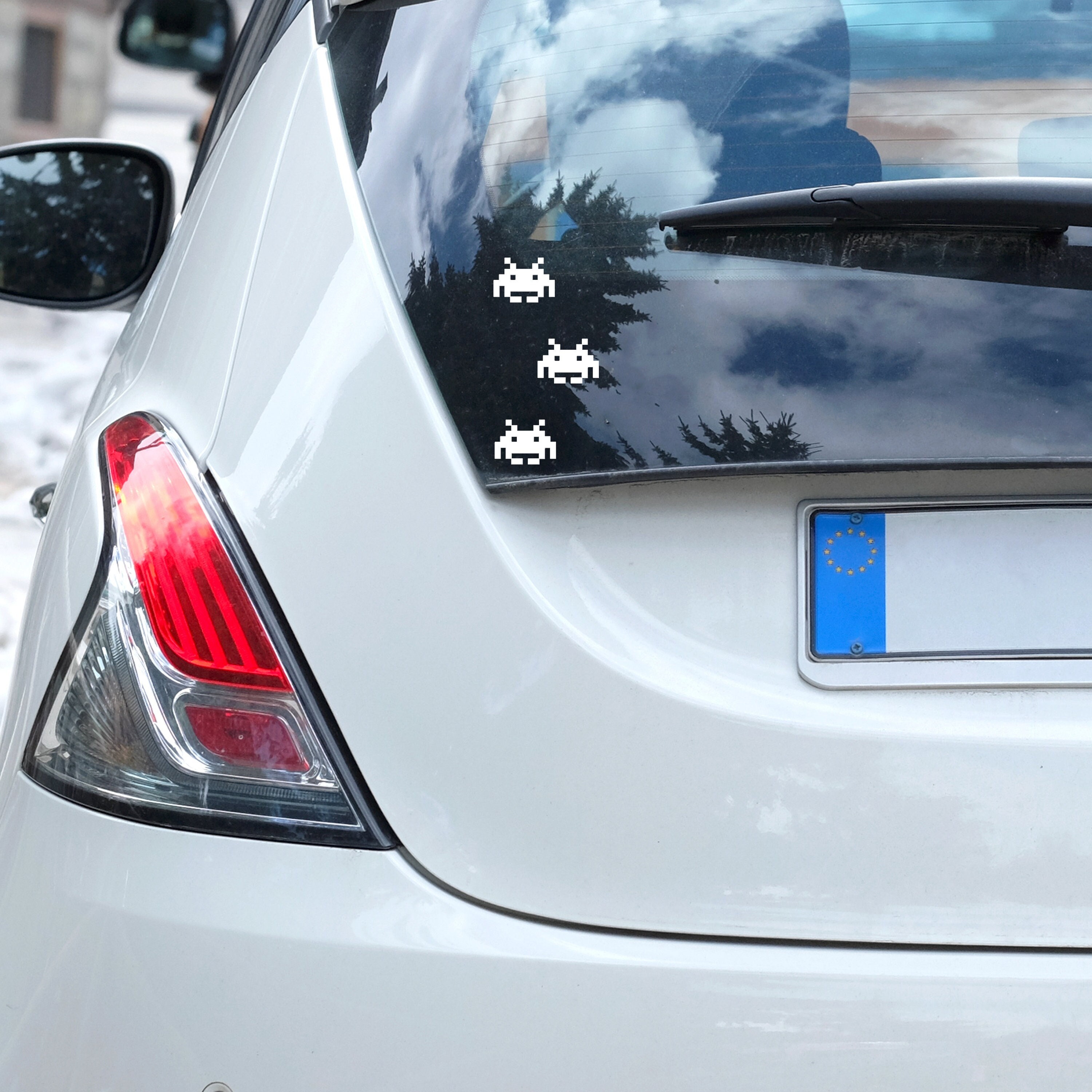 Space Invaders Vinyl Decal Set, Retro Arcade Stickers (3 Pieces