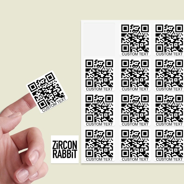 Custom Text QR Stickers, Wifi QR stickers, Menu Qr Code Stickers, Social Media Qr Code, Scan to RSVP Qr Sticker, Website link Stickers