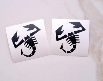Set of 2 Scorpion Logo Permanent Vinyl Decals – Scorpion Car Stickers, Vinyl Auto Decals, Custom Personalized Car Stickers for Cars