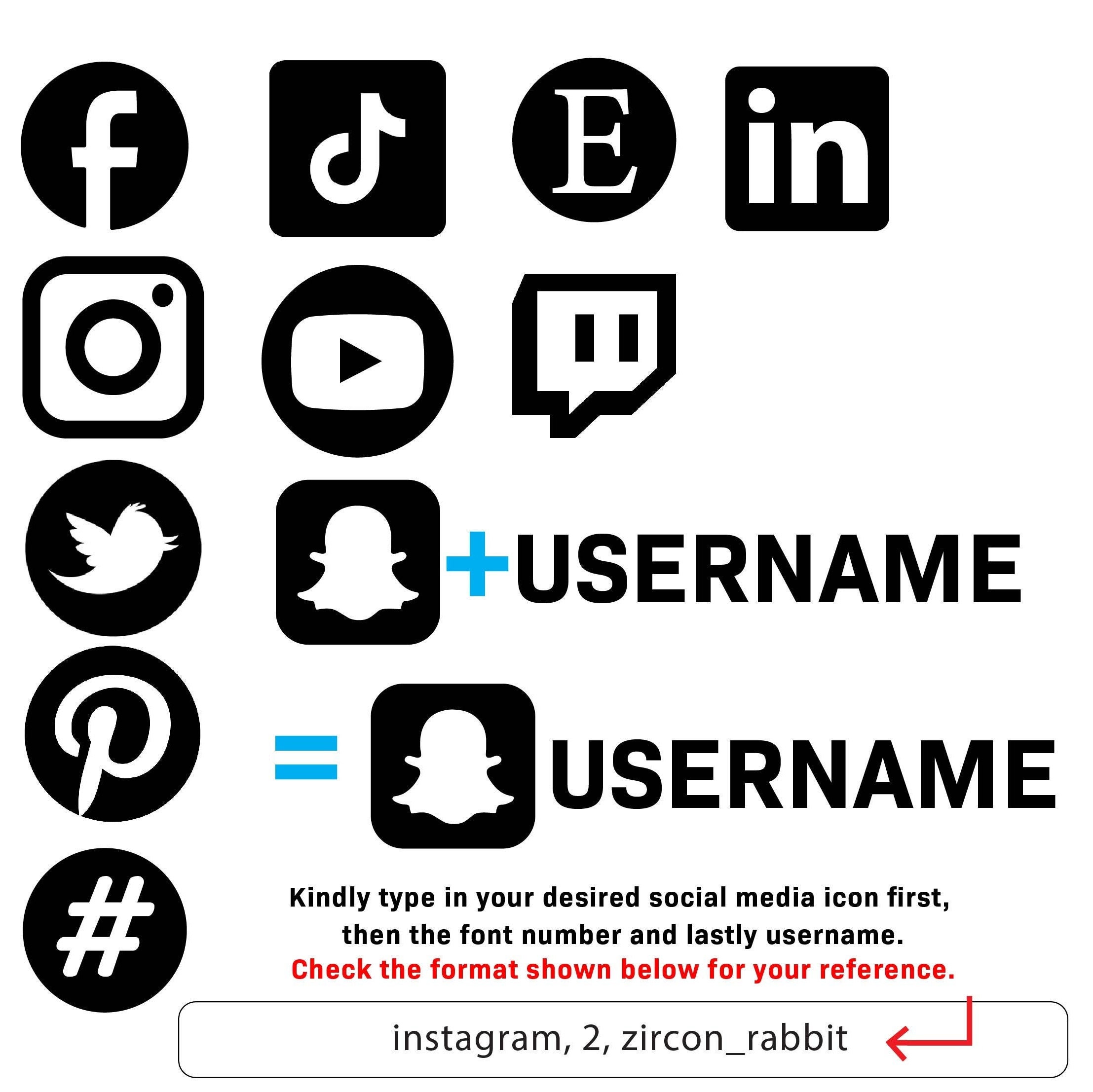 Social Media Decal Instagram Username Sticker Facebook Etsy