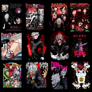 Dandadan Anime PNG Bundle : dessins de chemises manga (téléchargement numérique)