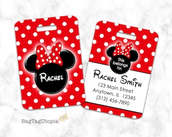 WEIBING Round Luggage TagMinnie Mouse Luggage Tags Suitcase Labels Bag Travel Accessories WEIBING Round Luggage TagMinnie Mouse Luggage Tags Suitcase Labels Bag Travel Accessories