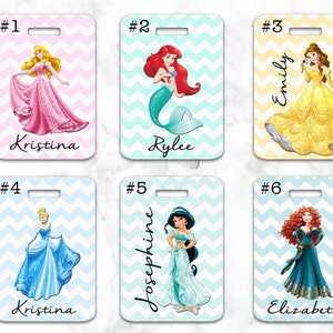 Princess Luggage Tag, Princess Bag Tag, Backpack Tag, Personalized - Etsy