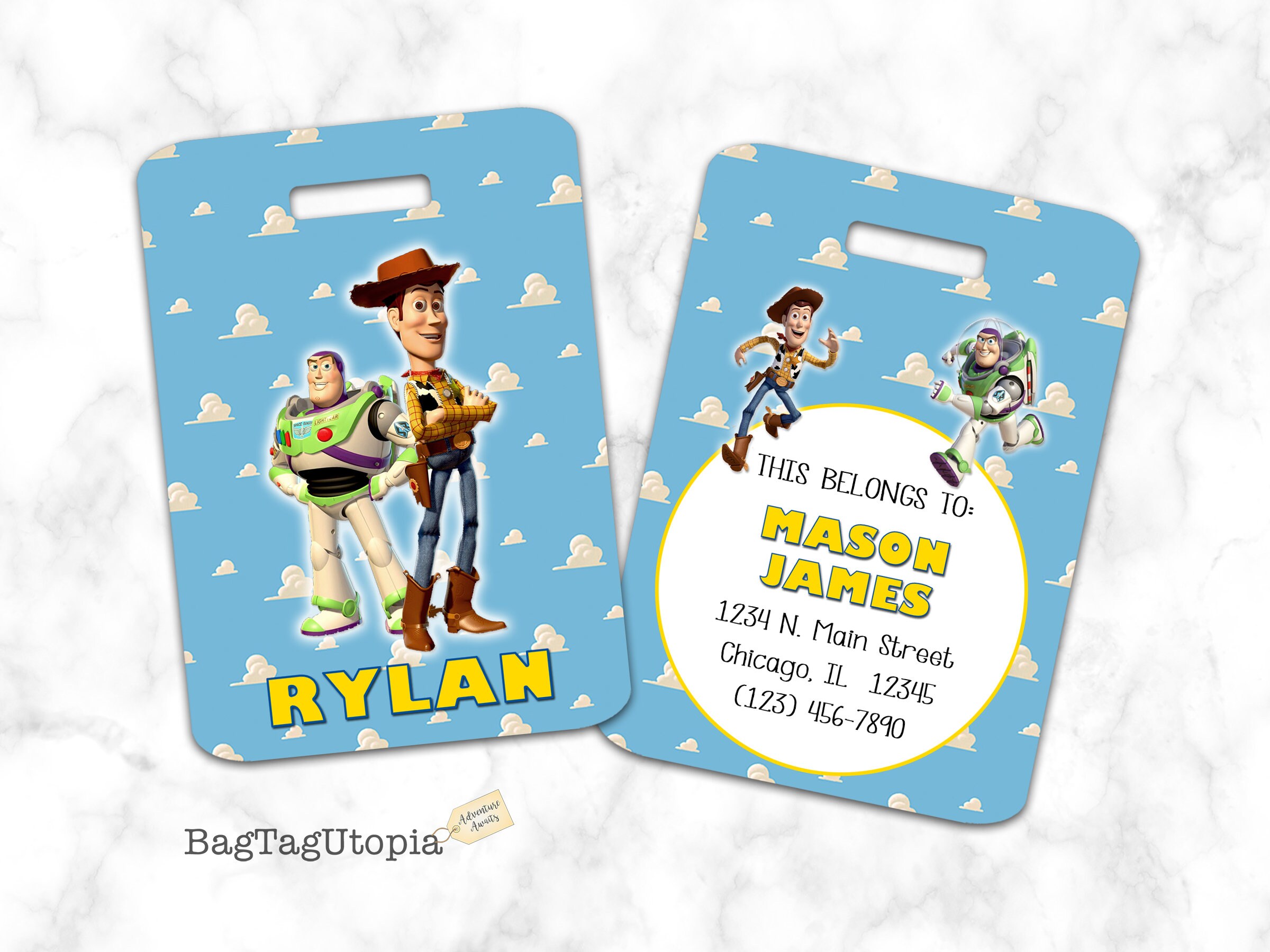 toy story luggage tag