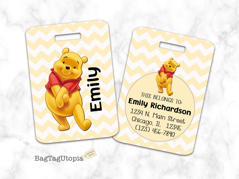 winnie the pooh luggage tag