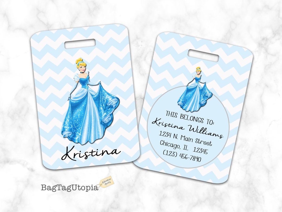 Princess Luggage Tag, Princess Bag Tag, Backpack Tag, Personalized Etsy