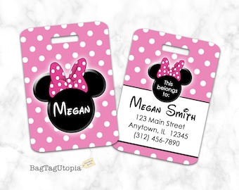 WEIBING Round Luggage TagMinnie Mouse Luggage Tags Suitcase Labels Bag Travel Accessories WEIBING Round Luggage TagMinnie Mouse Luggage Tags Suitcase Labels Bag Travel Accessories