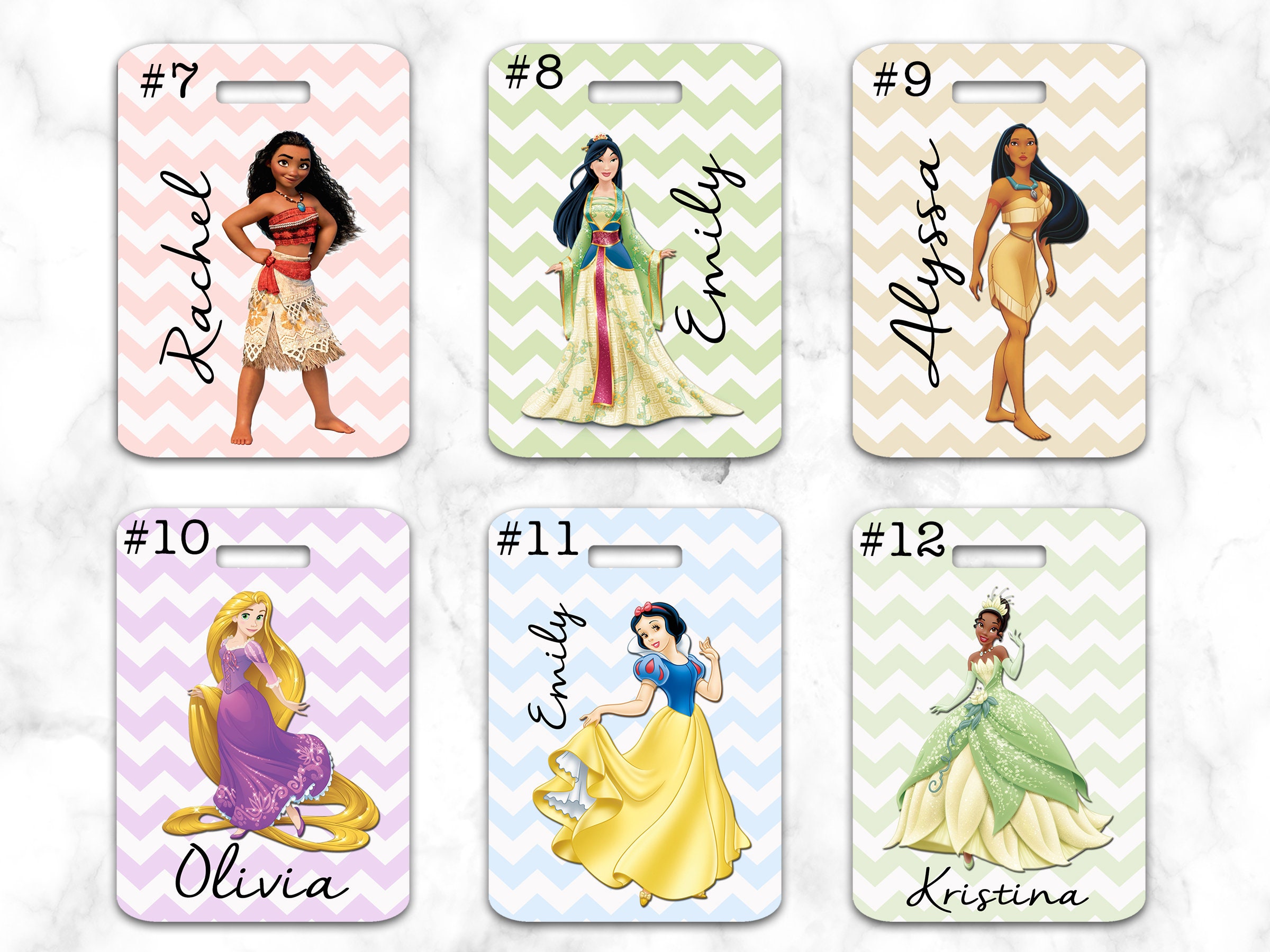 Princess Luggage Tag Princess Bag Tag Backpack Tag - Etsy